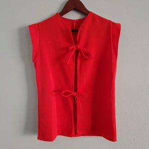Womens Vintage 70s Red Vest